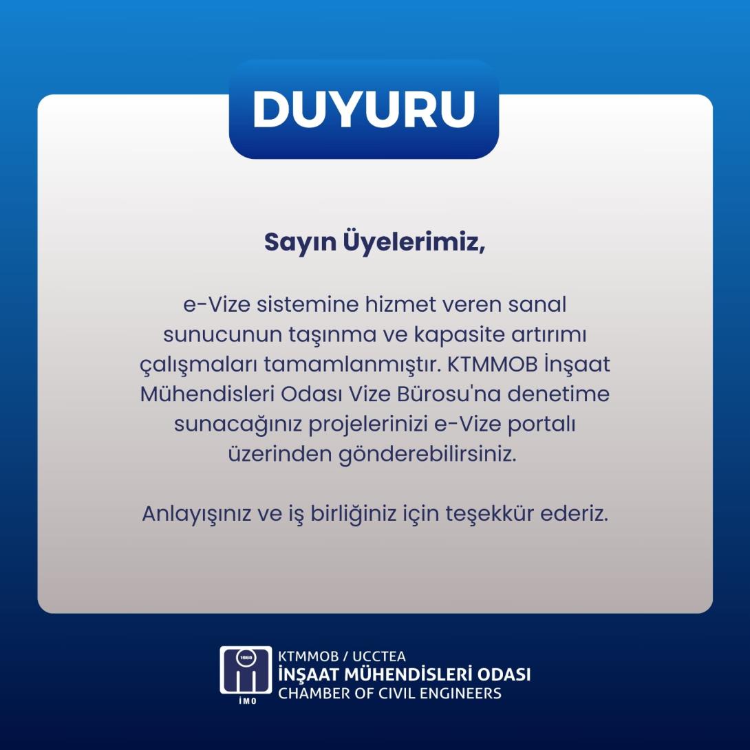 ÜYELERİMİZE DUYURU