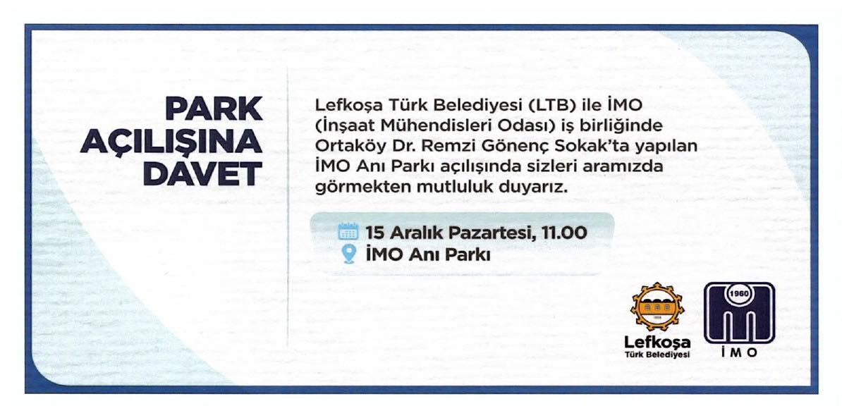 İMO Anı Parkı 15 Aralık’ta Açılıyor